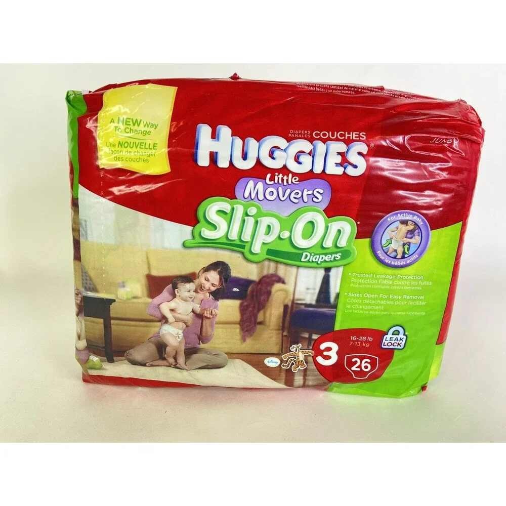 2010 Huggies Little Movers Slip On Diapers Size 3 Pack of 26 Diapers NEW